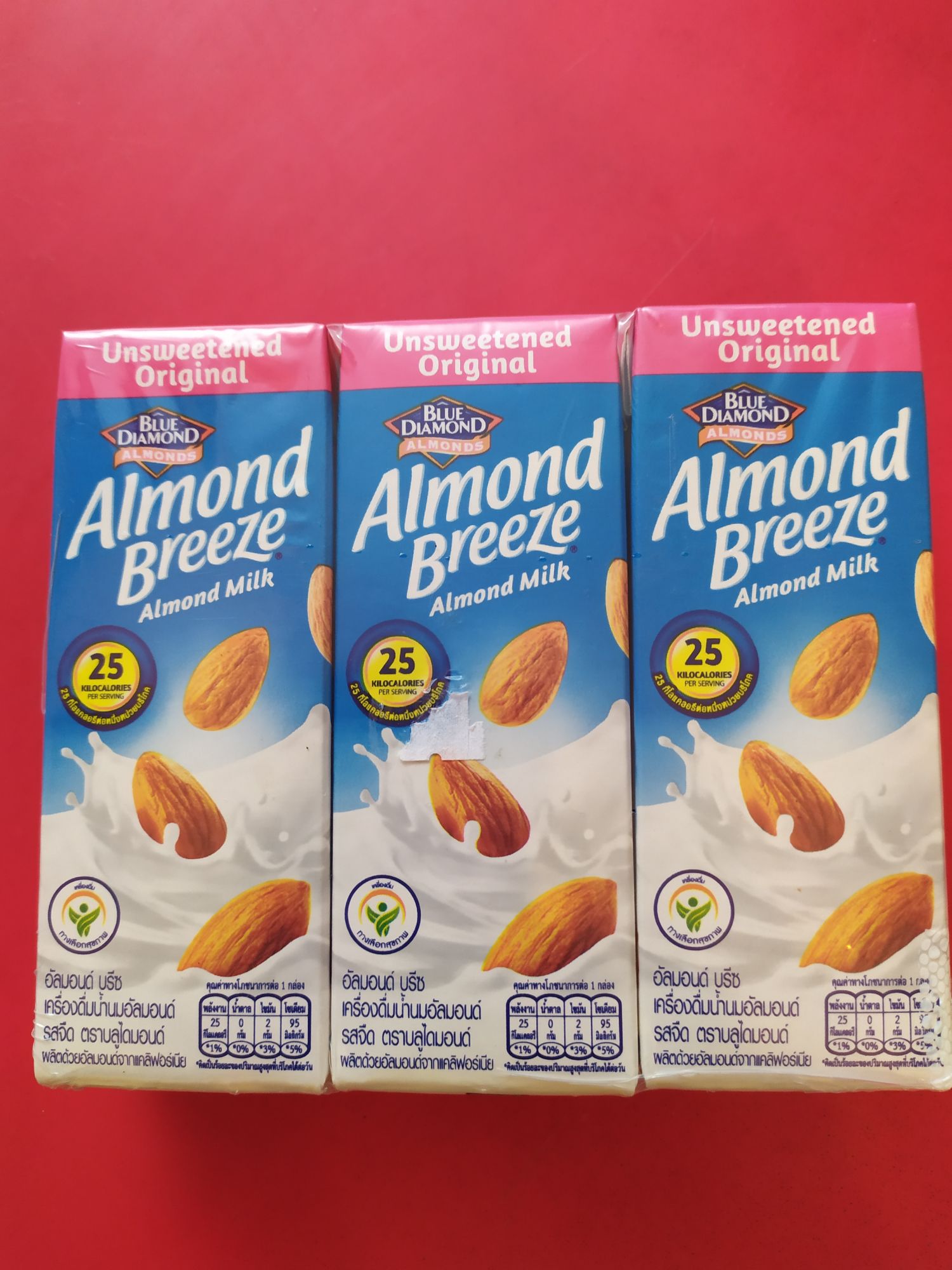 Blue Diamond Almond Breeze Milk (180ml×3 Pack)  Almond Breeze Milk