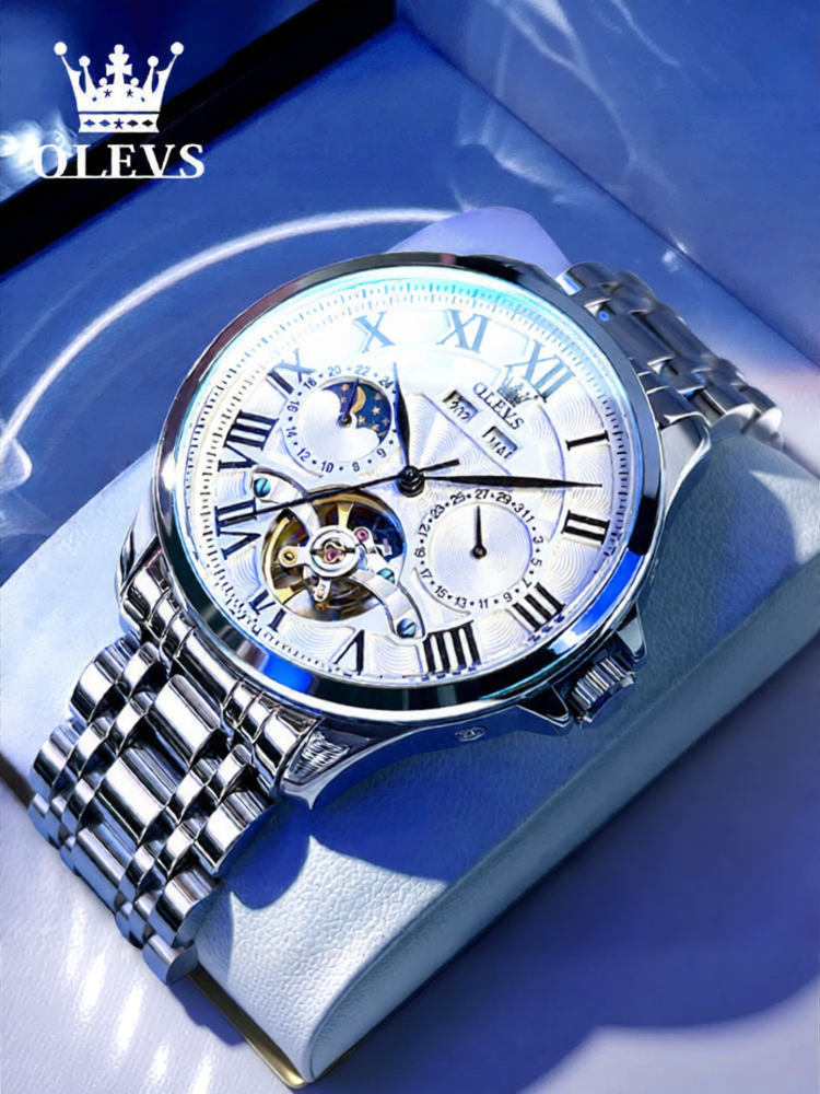 [OLEVS | New 2025 Automatic Mechanical Watch with Openwork Design for Men,OLEVS | New 2025 Automatic Mechanical Watch with Openwork Design for Men,] ราคา 3,149 บาท*ส่งฟรี
