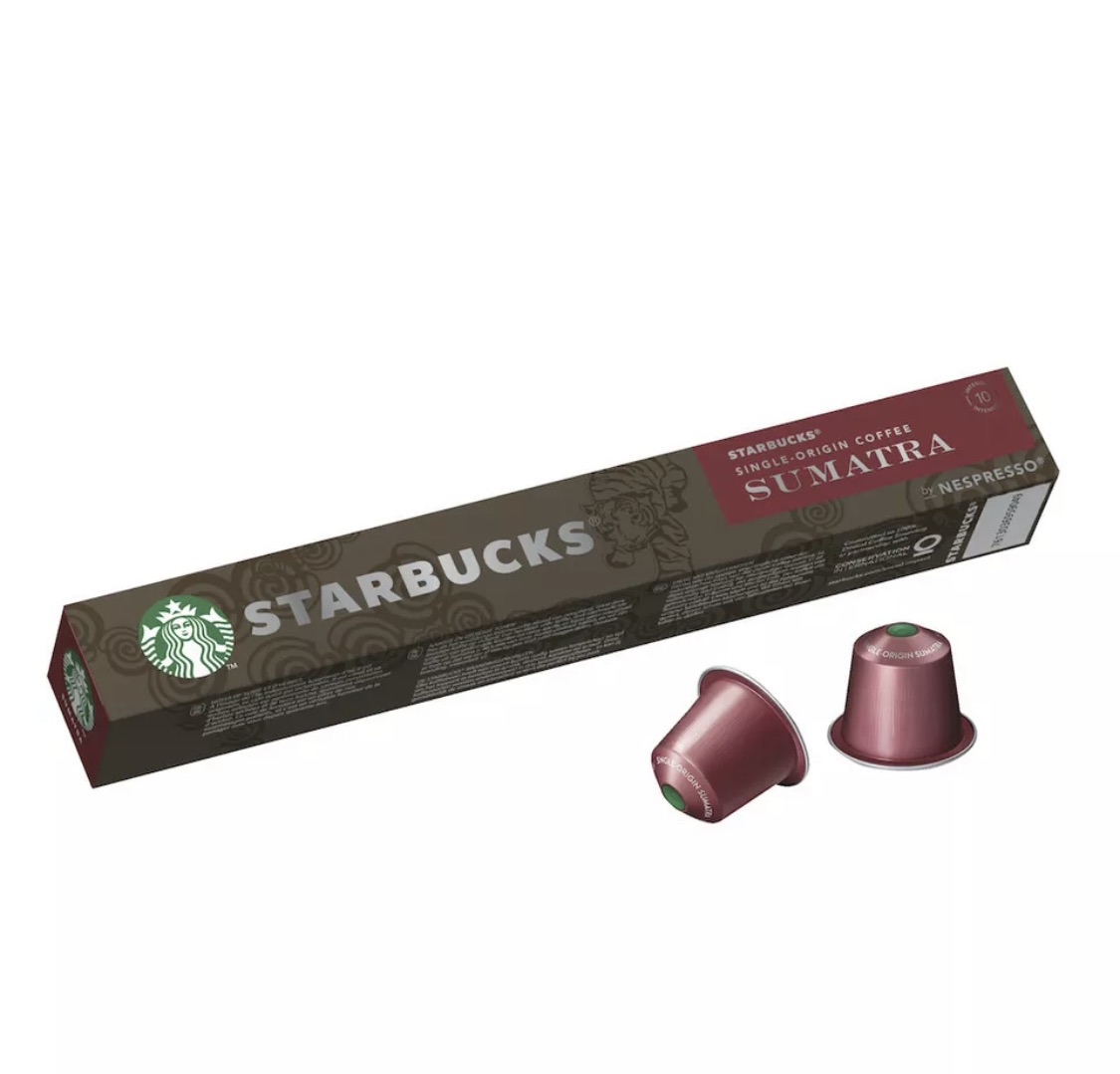 Starbucks Sumatra สตาร์บัคส์แคปซูล แคปซูลกาแฟสตาร์บัคส์ STARBUCKS CAPSULE FOR NESPRESSO *** หมดอายุ 09-11/2021