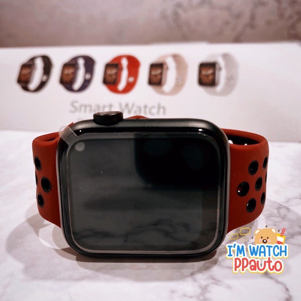 นาฬิกา Smart watch X8 pro max สีดำ สายไน้ทกี้แดง