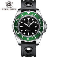 SD1964 STEELDIVE 1000Mกันน้ํา 45.4 มม.น้ําGhostนาฬิกาสําหรับชายSuper BGW9 Blue Luminous Diveนาฬิกาวาล์ว