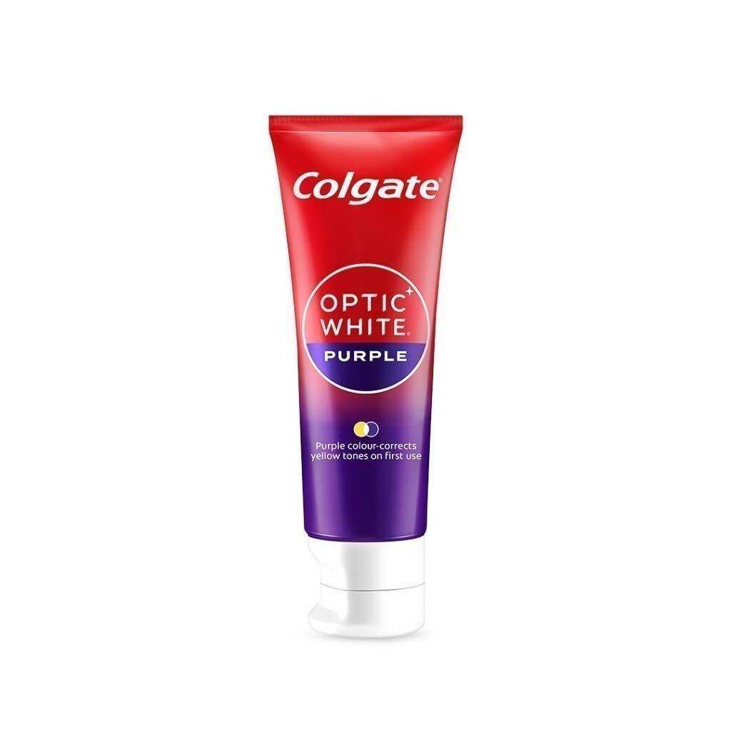 Colgate Purple Toothpaste, Optic White Purple, Tube Type 100g. Or, Beads Pump Type 130g. Colgate Optic White Purple