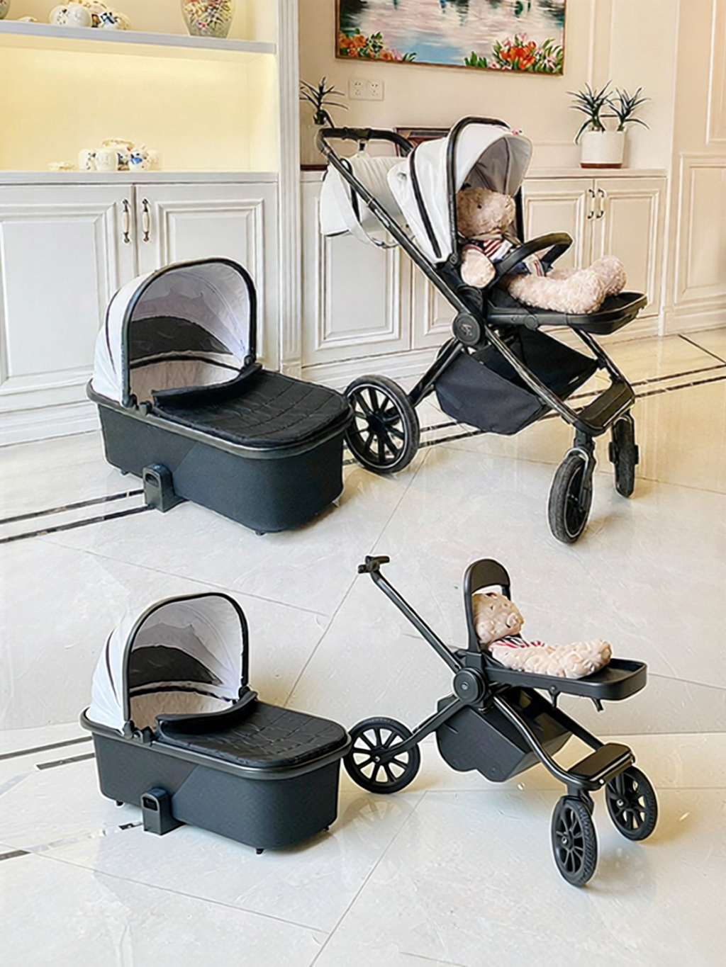 Hagaday | Multifunctional High-View Baby Stroller with Sleeping Basket ราคา 30,431 บาท*ส่งฟรี