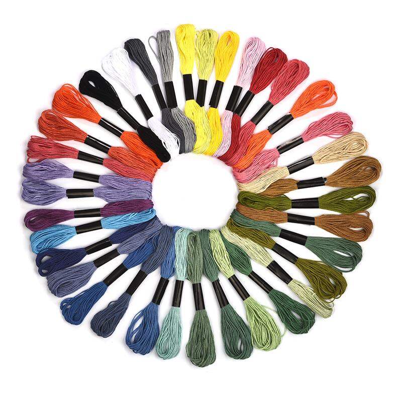 24/36/50/100Pcs Multicolorเย็บปักถักร้อยปักครอสติสFlossหัวข้อเย็บผ้าฝ้ายSkeins SkeinชุดDIYเครื่องมือ