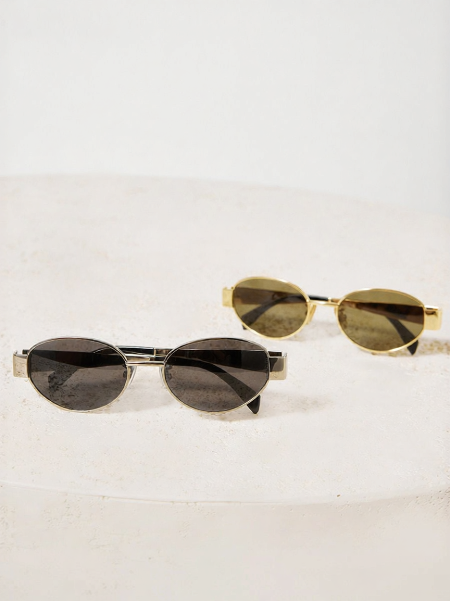 [KEIGAN | Modern Retro Copper Plated Elliptical Frame Sunglasses,KEIGAN | Modern Retro Copper Plated Elliptical Frame Sunglasses,] ราคา 3,631 บาท*ส่งฟรี