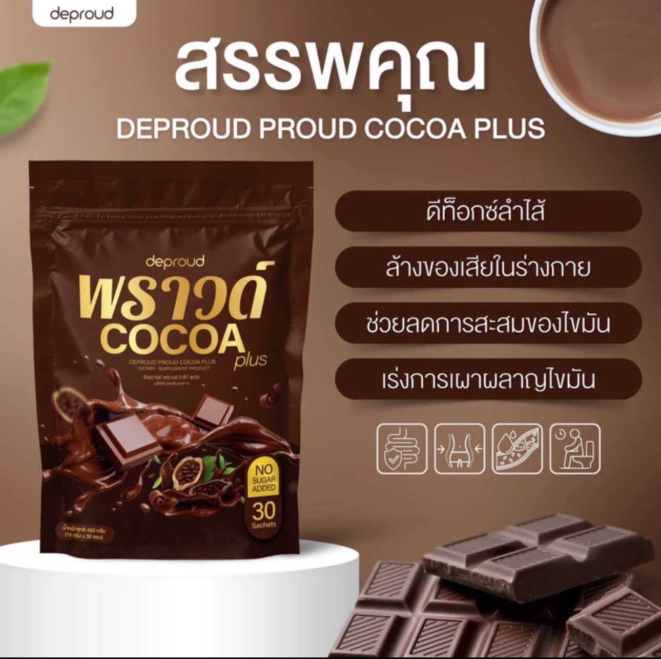 Bio Cocoa โกโก้ พราวด์แบบใหม่ แบบห่อ 30 ซอง ของแท้100% ราคา 253 บาท*ส่งฟรี