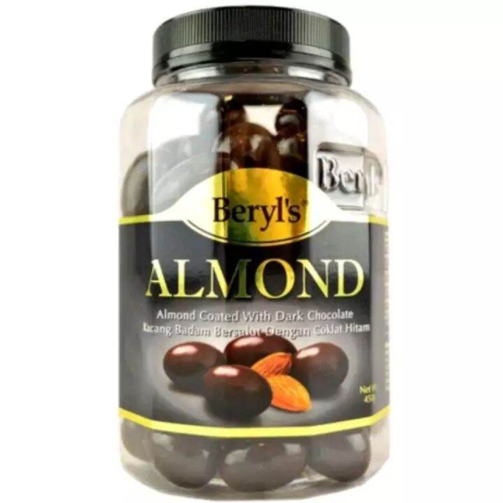 Beryl's​ Almond​ Chocolate​ 450​กรัม​ ฝาสีดำ​ ดาร์กช็อกโกแลต