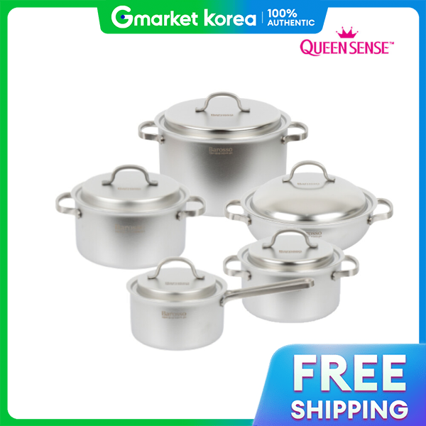 Queen Sense | Queensense Unpolished Full 5-Ply Stainless Steel Pot 5-Piece Set (16cm Saucepan + 18cm Pot + 20cm ราคา 11,638 บาท*ส่งฟรี