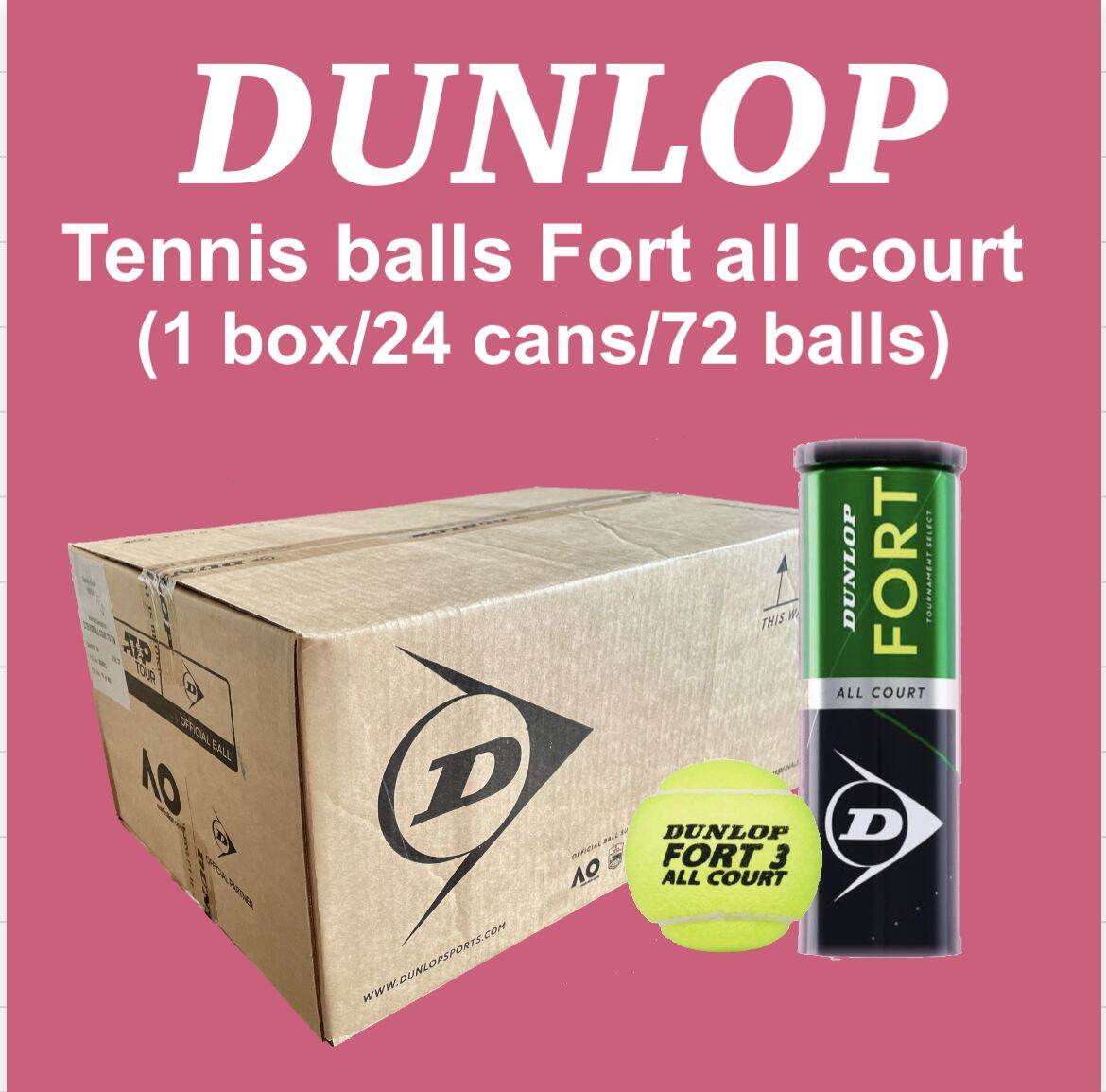 ลูกเทนนิส Dunlop Fort All court 1 ลัง/24กระป๋อง(72ลูก) Dunlop tennis