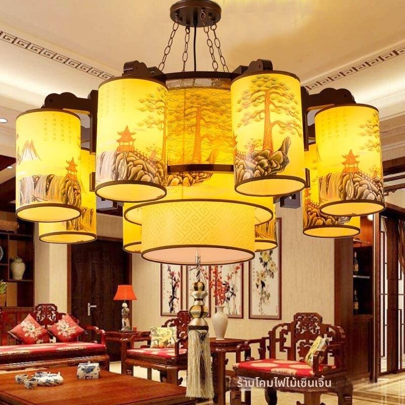 ZHUOLESHI | Chinese Style Solid Wood Pendant Light ราคา 4,701 บาท*ส่งฟรี