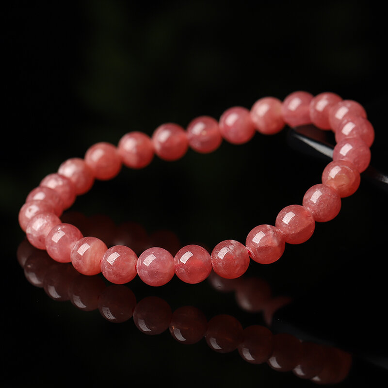 QINBAOSHUIJING | Natural Red Striped Stone Bracelet ราคา 18,527 บาท*ส่งฟรี