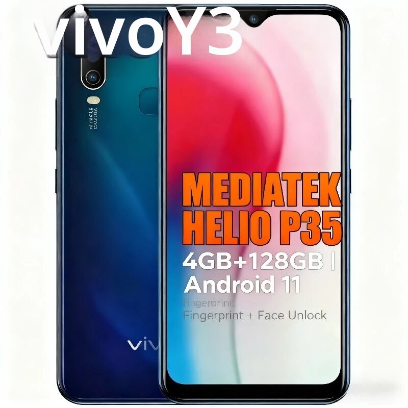 vivo | สมาร์ทโฟน Vivo Y3 หน้าจอ 6.35 นิ้ว กล้องหลัง AI สามเลนส์ 13MP ช่องเสียบหูฟัง 3.5 มม. แบตเตอรี่ 5000mAh รองรับการชาร์จเร็ว ราคา 4,637 บาท*ส่งฟรี