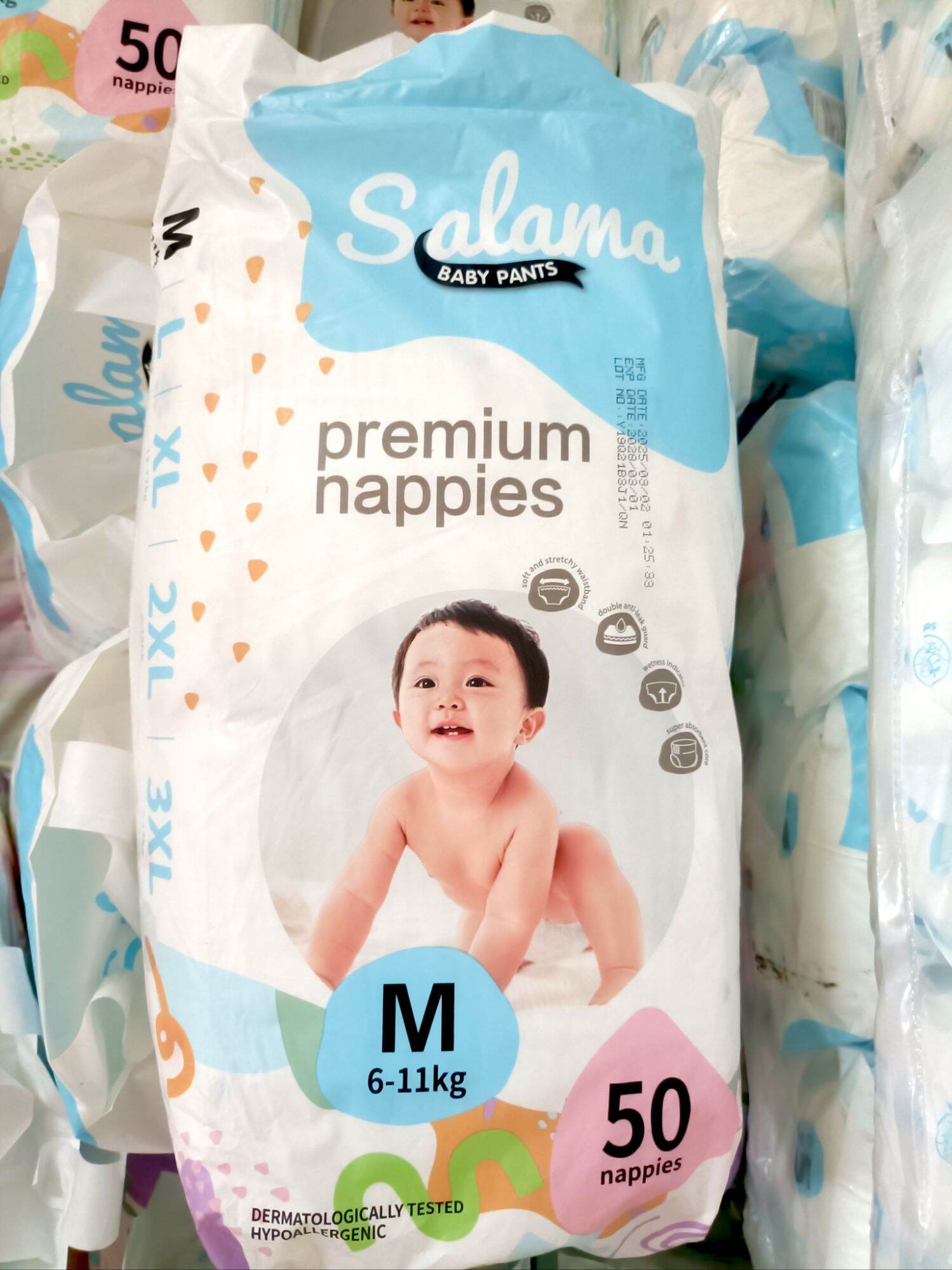 แพมเพิสเด็กSumikko 50ชิ้น ผ้าอ้อม กางเกง เทป เด็ก BABY DIAPER PANTS S/M/L/XL/XXL/XXXXL นุ่ม บางเบา ซึมซับดี สวมใส่สบาย