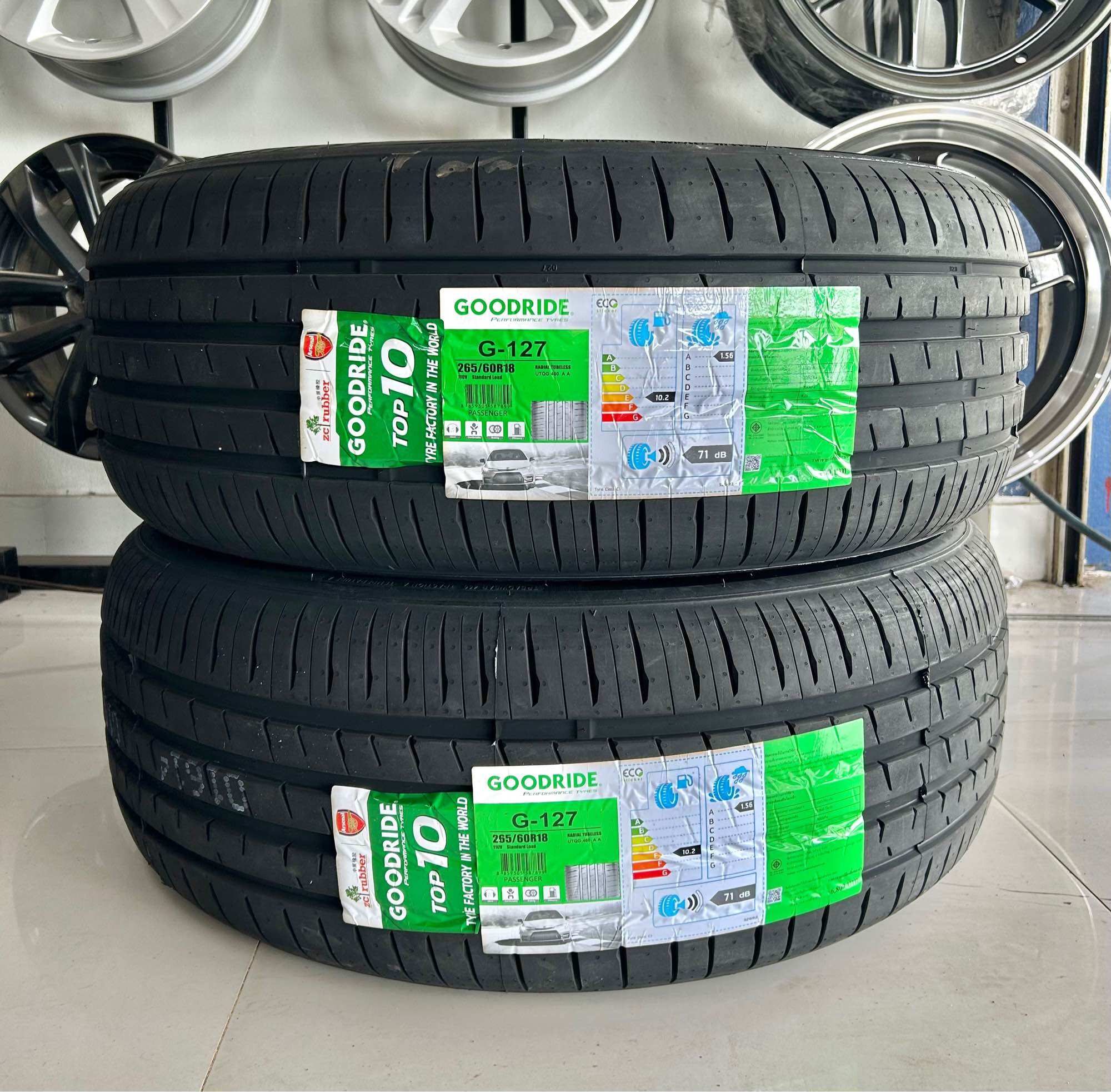 265/60R18 110V GOODRIDE G-127 TW460AA TOP10 ยางใหม่ปี 25🇹🇭 ราคาโปร2 เส้น✅ แถมจุ๊บลมยางแท้😍 มีรับประกันนาน2 ปี 50,000 กิโล✅❤️ ราคา 4,500 บาท*ส่งฟรี