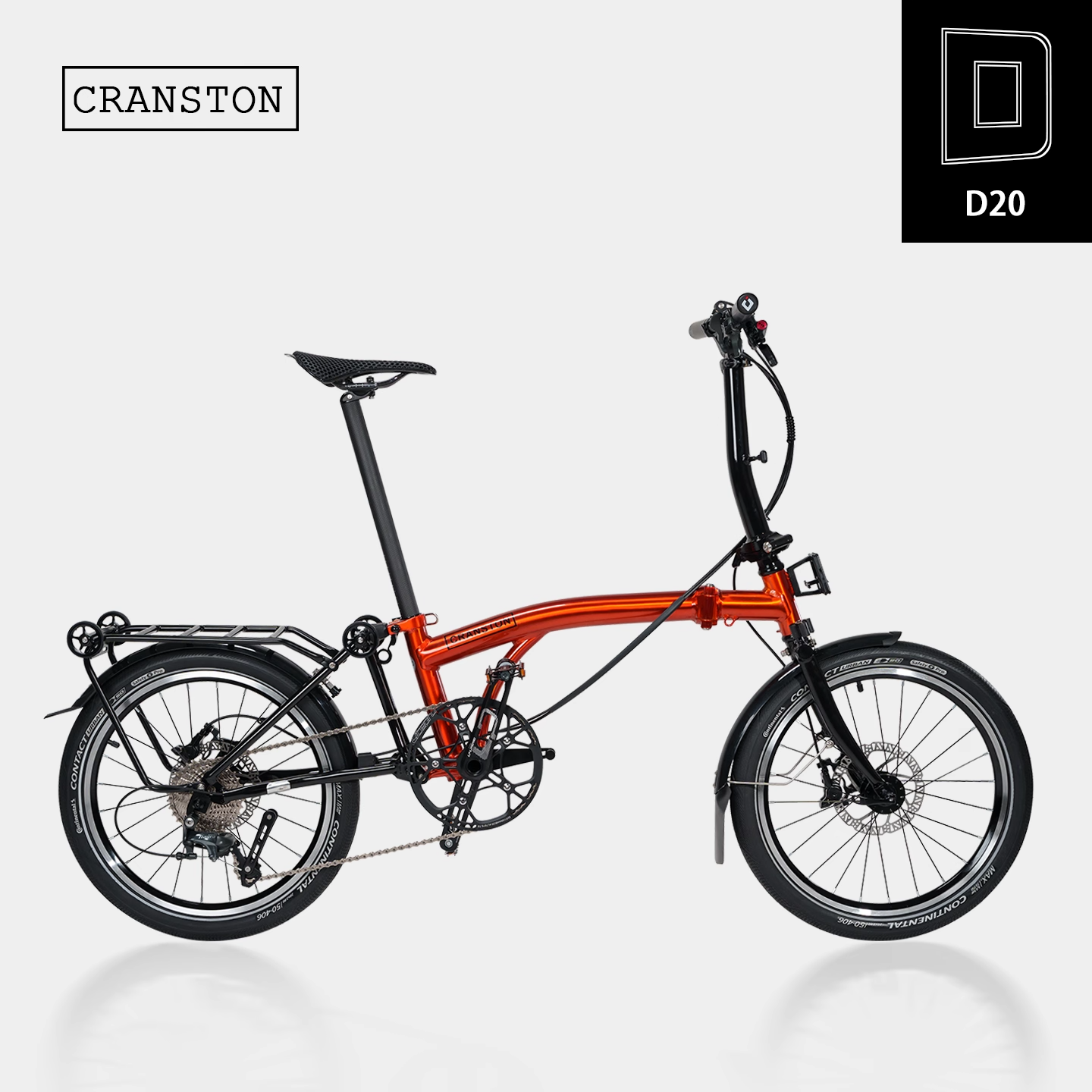รูปสินค้า CRANSTON | Disc Brake Aluminum Triple-Fold Vintage Portable 20 inch 10 Speed Bicycle