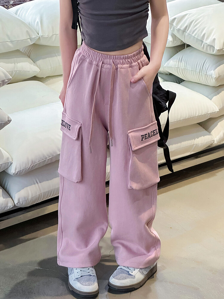 ฤดูใบไม้ผลิ 2024 สาวใหม่ Workwear กางเกงสไตล์ลําลองหลวม Fit ผ้าฝ้าย Bunch ฟุตกางเกงสําหรับเด็กอายุ 3-14 ราคา  488 บาท*ส่งฟรี