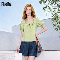 puella | เสื้อฤดูร้อนแขนระบายคอสี่เหลี่ยมเพรียว