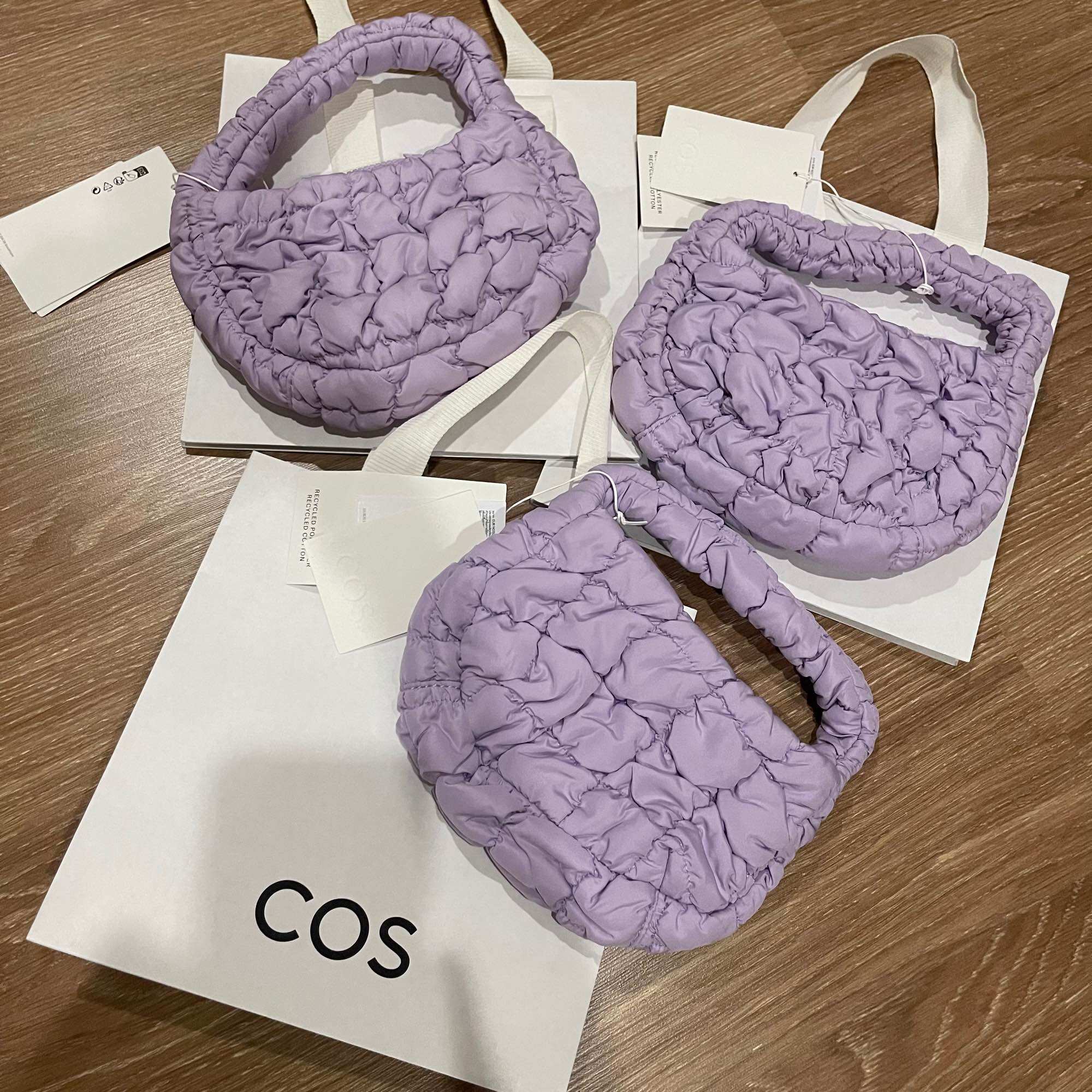 พร้อมส่ง COS micro quilted bag สีม่วง ป้ายไทย พร้อมถุงกระดาษ | Lazada.co.th