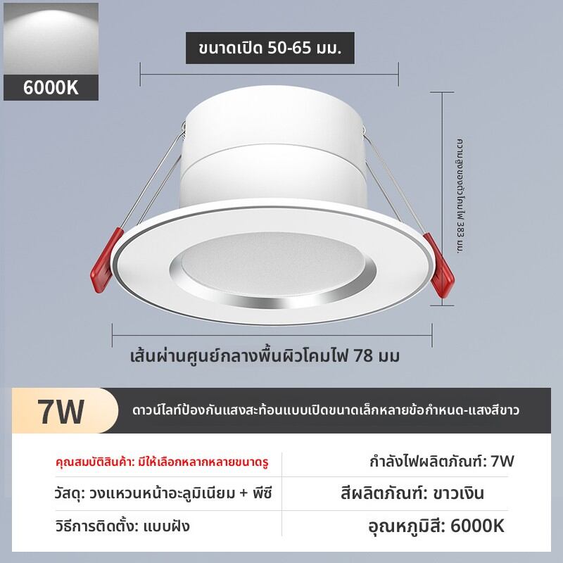 SAINAHEPAN | ไฟฝังฝ้า LED สำหรับบ้าน 5 ซม 6 ซม