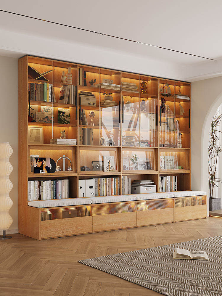 HAISHANGYUNJU | Custom ENF Grade Oak Sofa Bookcase Storage Cabinet