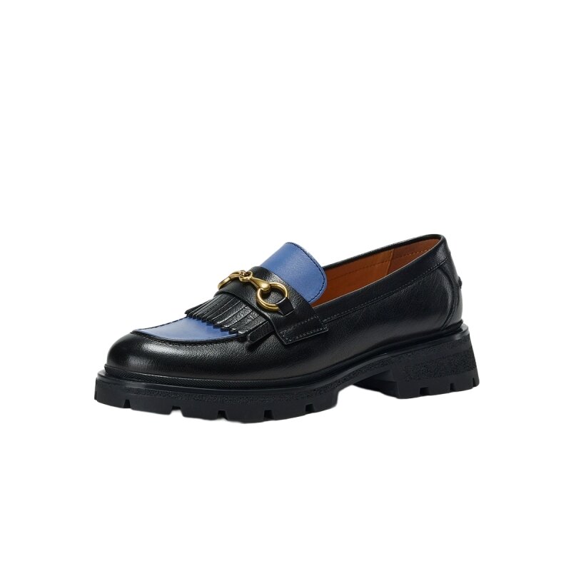 BOERDIQI | Thick Sole Height-increasing Loafers with Leather Trim ราคา 10,461 บาท*ส่งฟรี