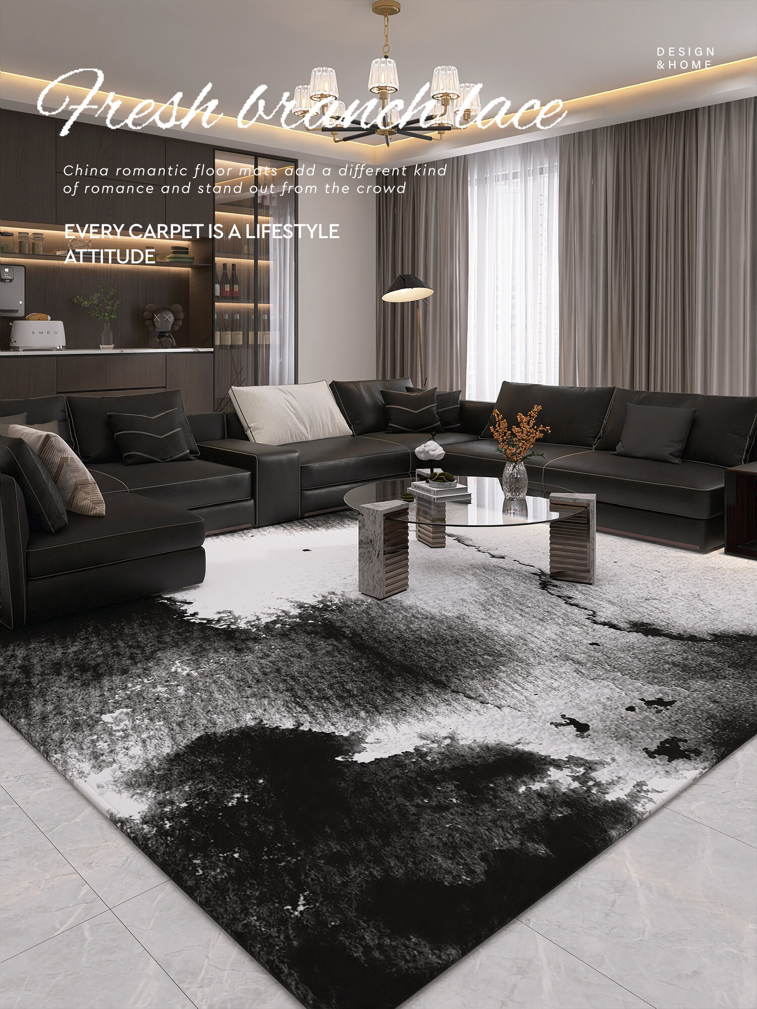 OULAISEN | Chinese Style Luxury Carpet large area ราคา 8,028 บาท*ส่งฟรี