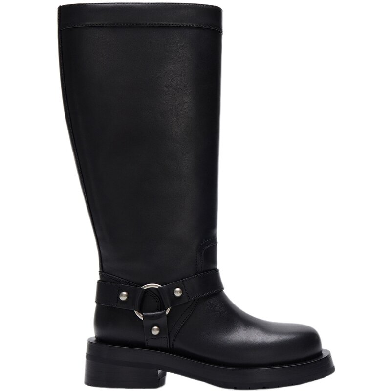 MOCO | Leather Wide Calf Boots ราคา 10,428 บาท*ส่งฟรี