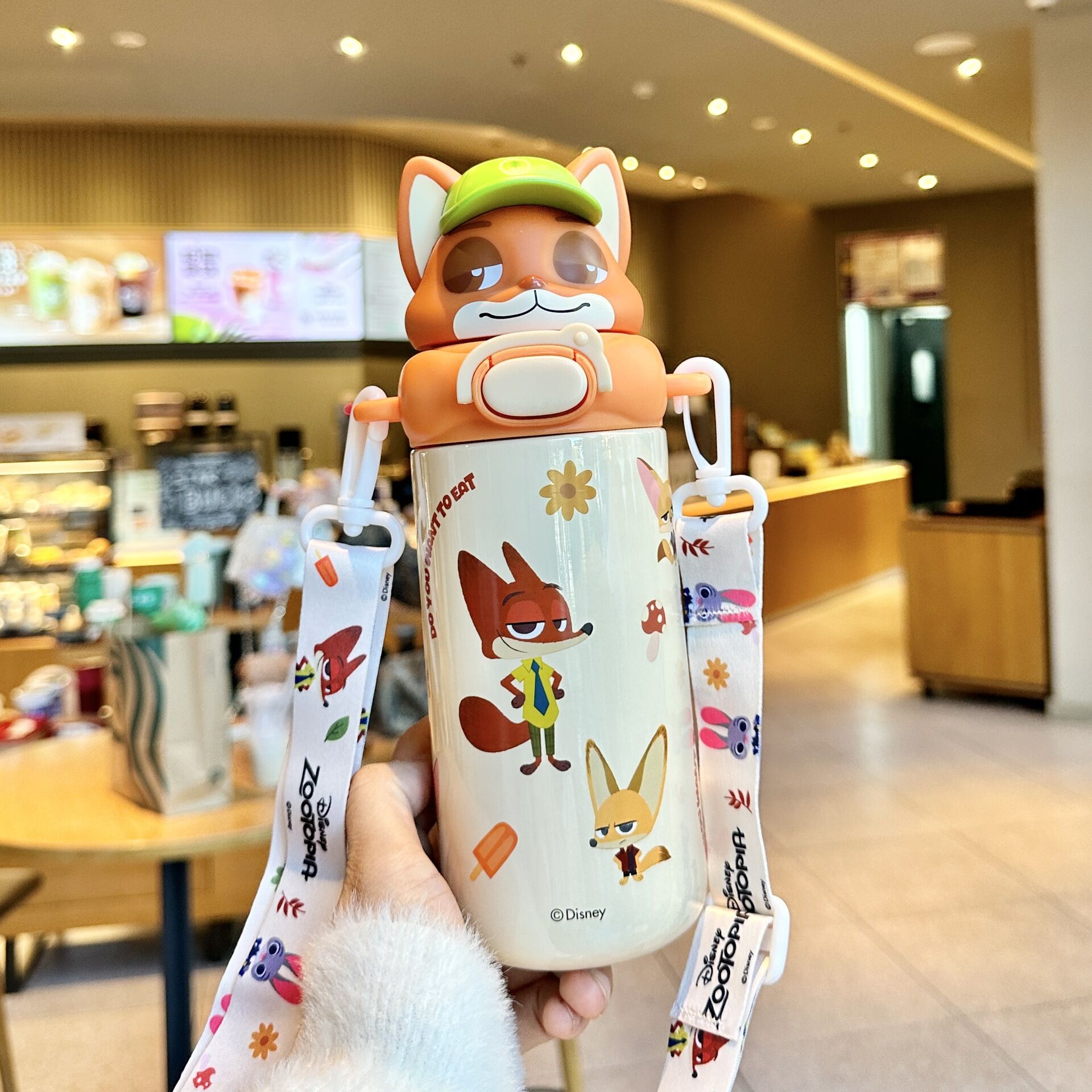 Disney | ขวดน้ำสุญญากาศสำหรับเด็กและนักเรียน พร้อมหลอดดื่มคู่