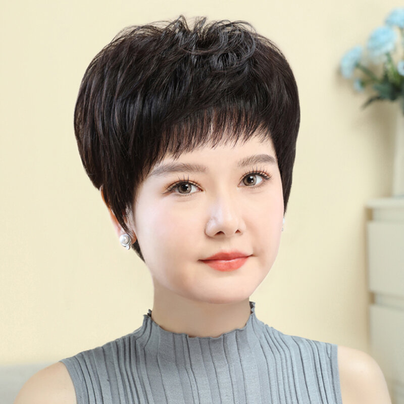 BAIMEI SILK | Natural Short Hair Wig for Senior Women ราคา 6,194 บาท*ส่งฟรี