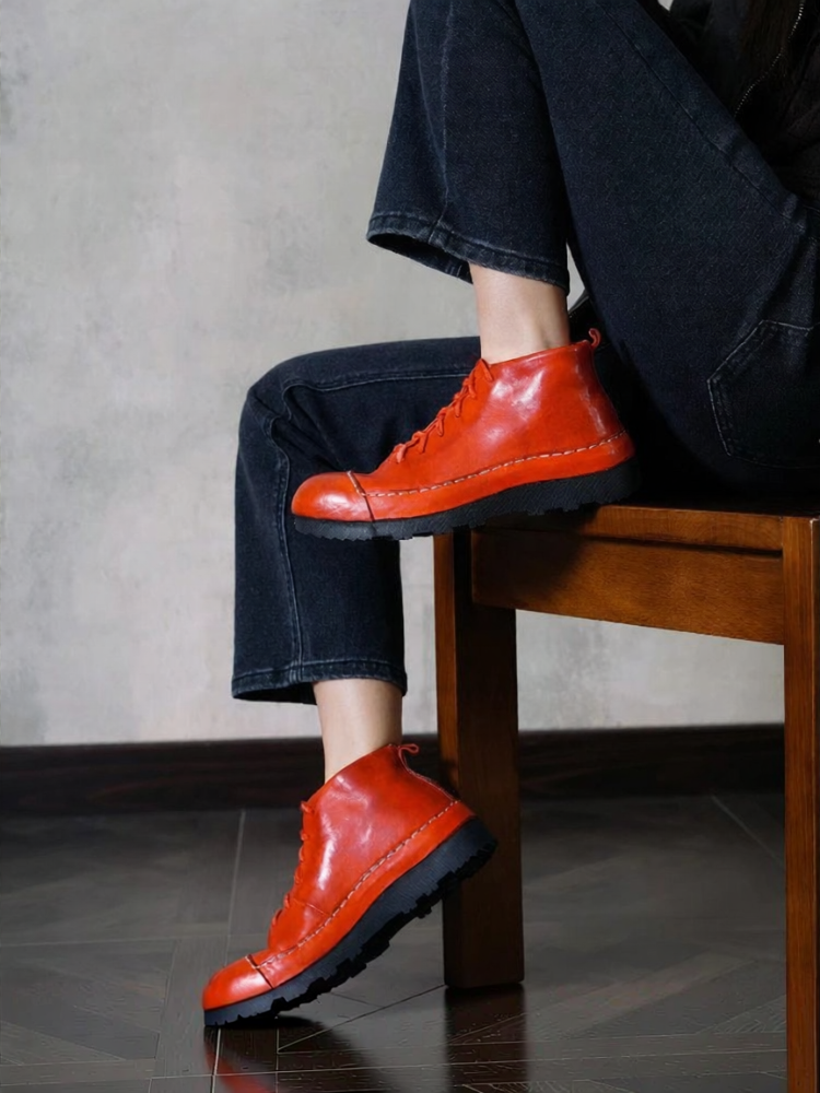 JUNBO | Vintage Work High Top Leather Shoes ราคา 9,387 บาท*ส่งฟรี