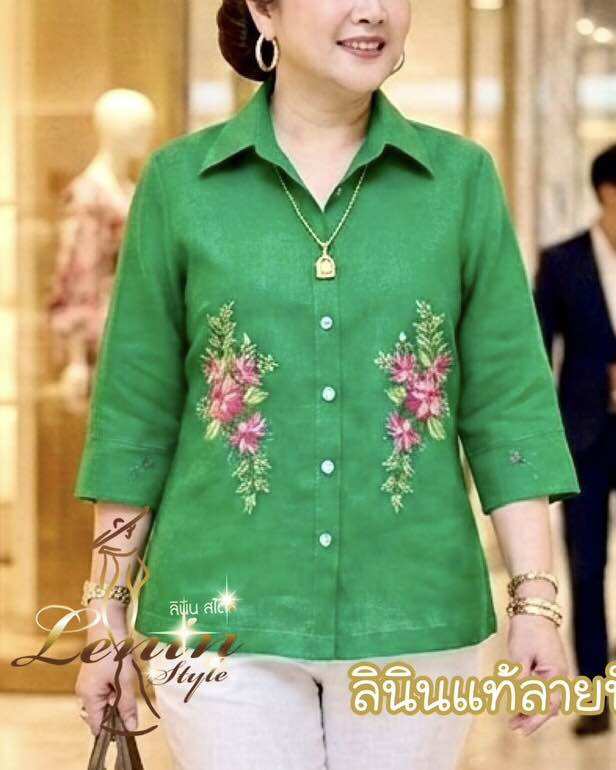 Adult Shirts, Linen Shirts, Beautiful Designs, Embroidered Patterns, Comfortable to Wear. ราคา 1,199 บาท*ส่งฟรี
