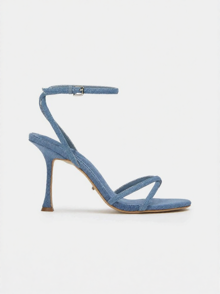 Tony Bianco | Spring/Summer Denim T-Strap Round Toe High Heel Women's Shoes ราคา 9,967 บาท*ส่งฟรี