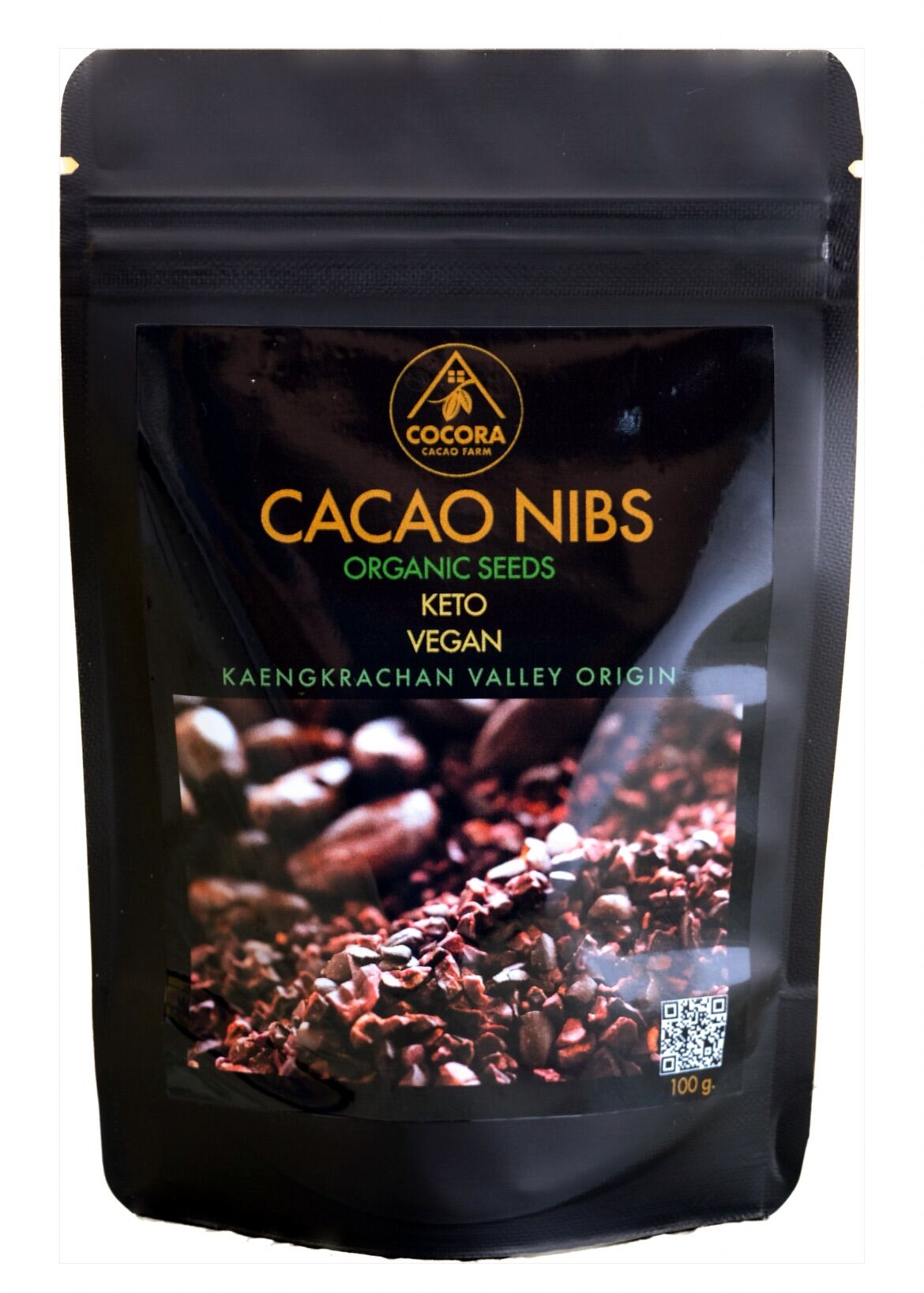 โกโก้นิบส์ CoCoa Nibs Organic Seeds 100By COCORA สำหรับทานเล่น กรุบ