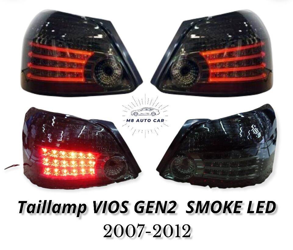ไฟท้าย vios gen2 ไฟท้ายแต่ง vios 2007 2008 2010 2012 ไฟท้าย TOYOTA VIOS GEN2 SMOKE LED VLAND ราคา 3,250 บาท*ส่งฟรี