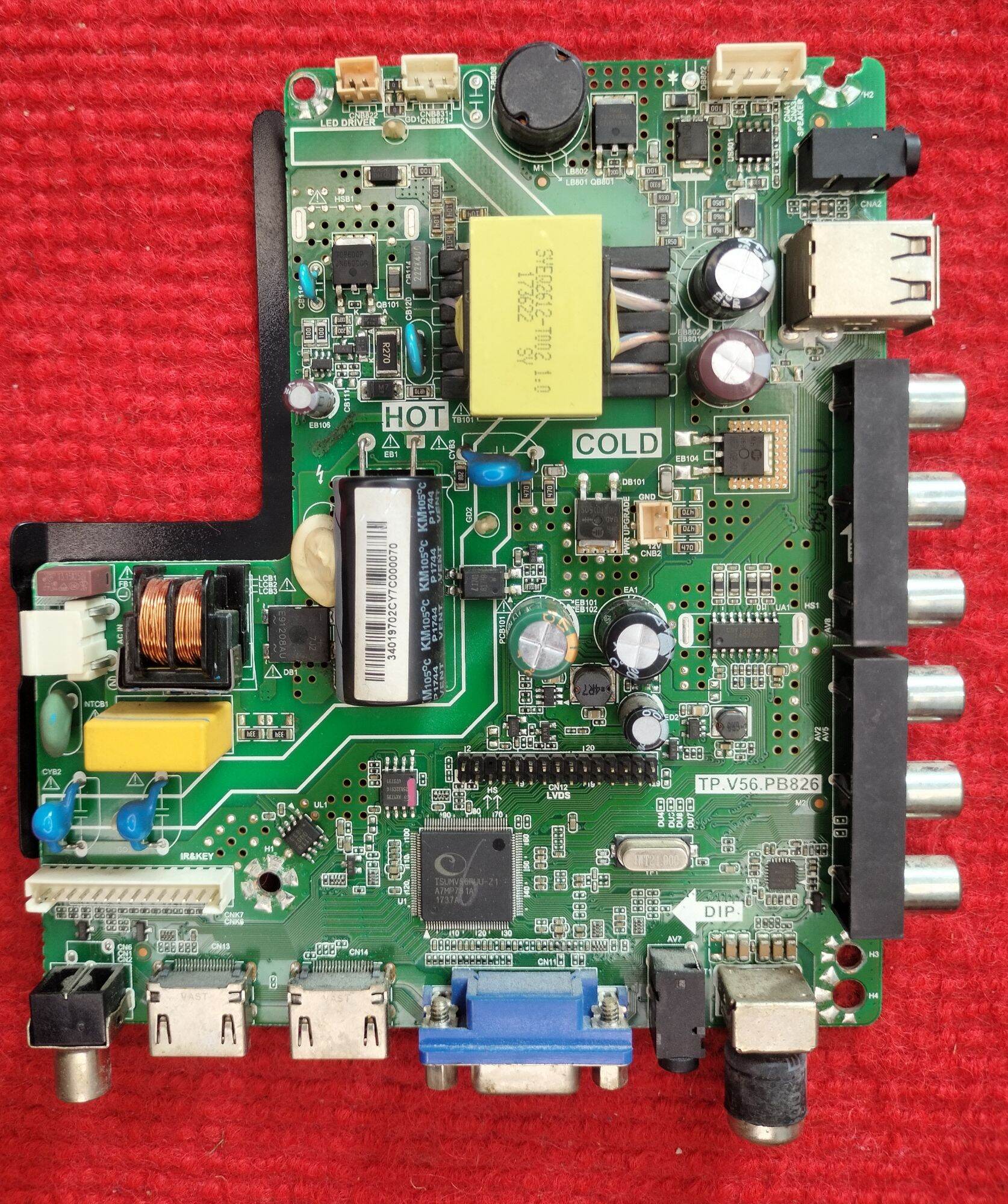 Motherboard for Tv Prisma Pro 32C1N, Part Number Tp.V56.Pb826, 100% Genuine, Removed from a Working Unit, Tested before Sending, with Warranty. ราคา 480 บาท*ส่งฟรี