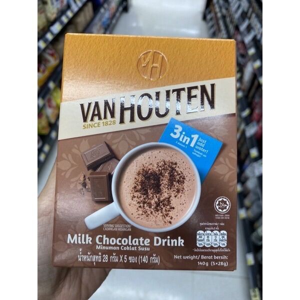 Van Houten Milk Chocolate Drink 140 G. เครื่องดื่ม ช็อกโกแลต สำเร็จรูป