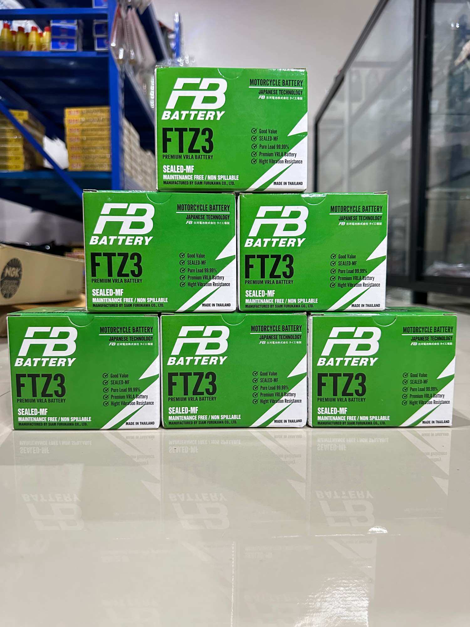 เเบตเตอรี่ FB รุ่น FTZ3 ( รุ่นใหม่ ) แบตแท้ติดรถ HONDA YAMAHA WAVE SONIC สตาร์ทเท้าเท่านั้น (12V 2.5AH) ราคา 440 บาท*ส่งฟรี