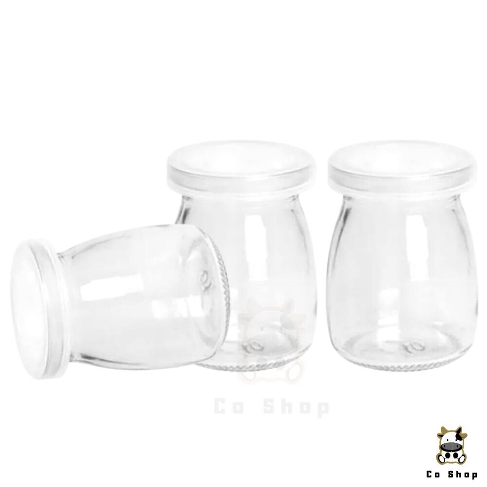 ขวดพุดดิ้ง ขวดแก้ว 100ml Glass jar Glass container ขวดแก้วใส 1 ชิ้นพร้อมฝาพลาสติก Glass pudding
