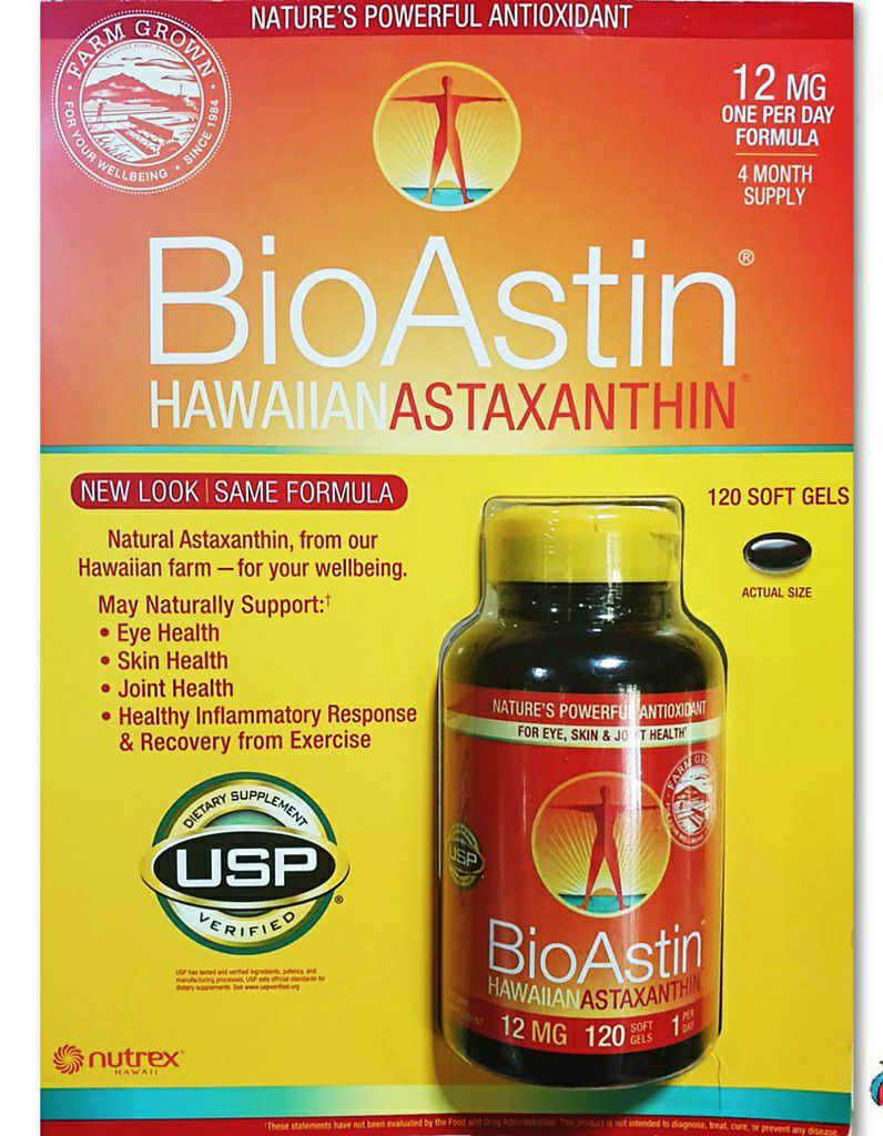 ((ไซส์ใหญ่ คุ้มสุดๆ)) Bioastin - Astaxanthin 12 mg 120 softgels สาหร่ายแดง