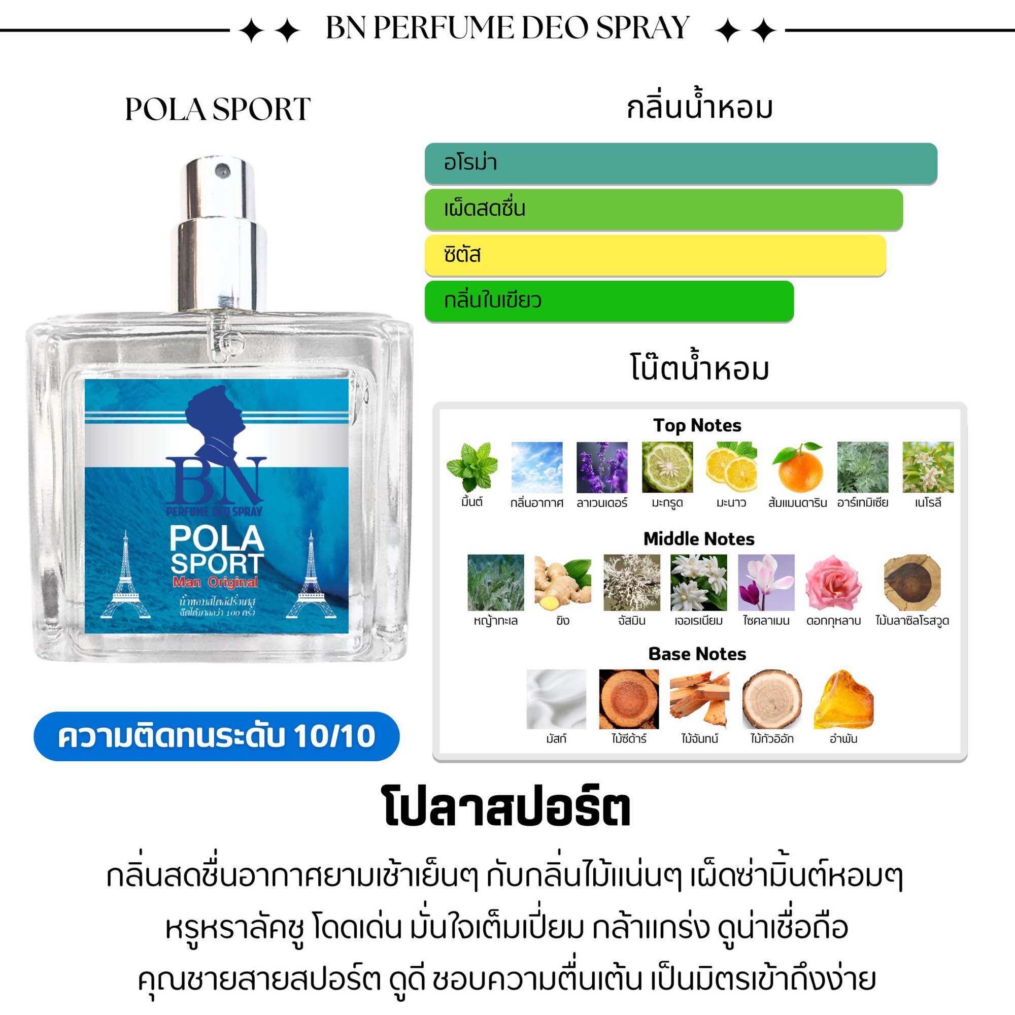 Bn Perfume, Scent < Pola Sport > ราคา 390 บาท*ส่งฟรี