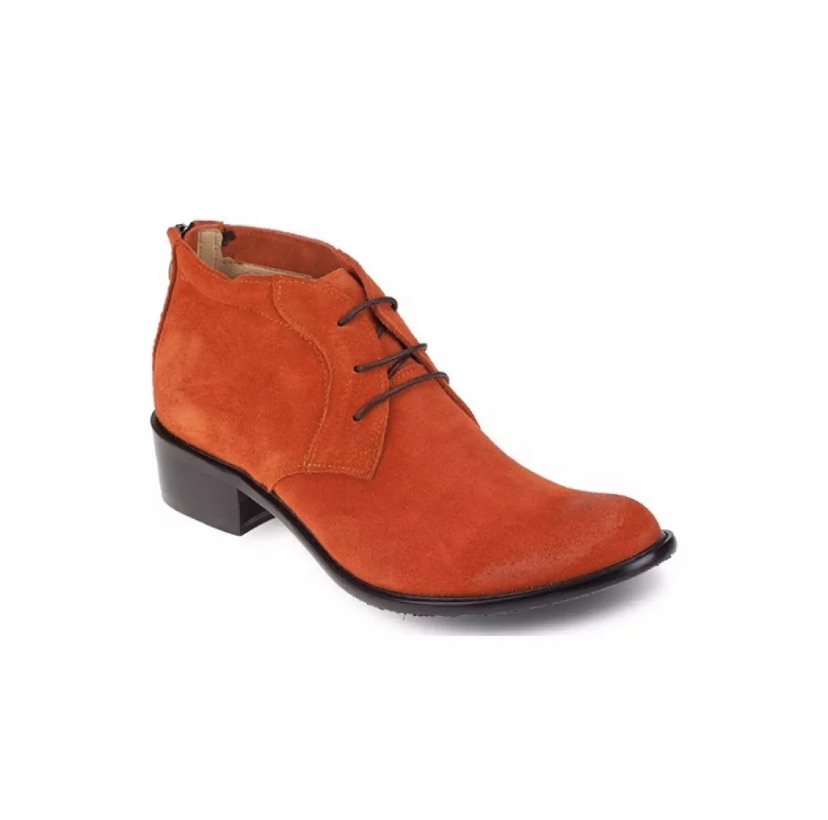 รองเท้าหนังแท้ รองเท้าคาวบอย รองเท้าผู้ชาย Mac & Gill - Suede Leather Boots รองเท้าผู้ชาย สีส้ม หนังแท้