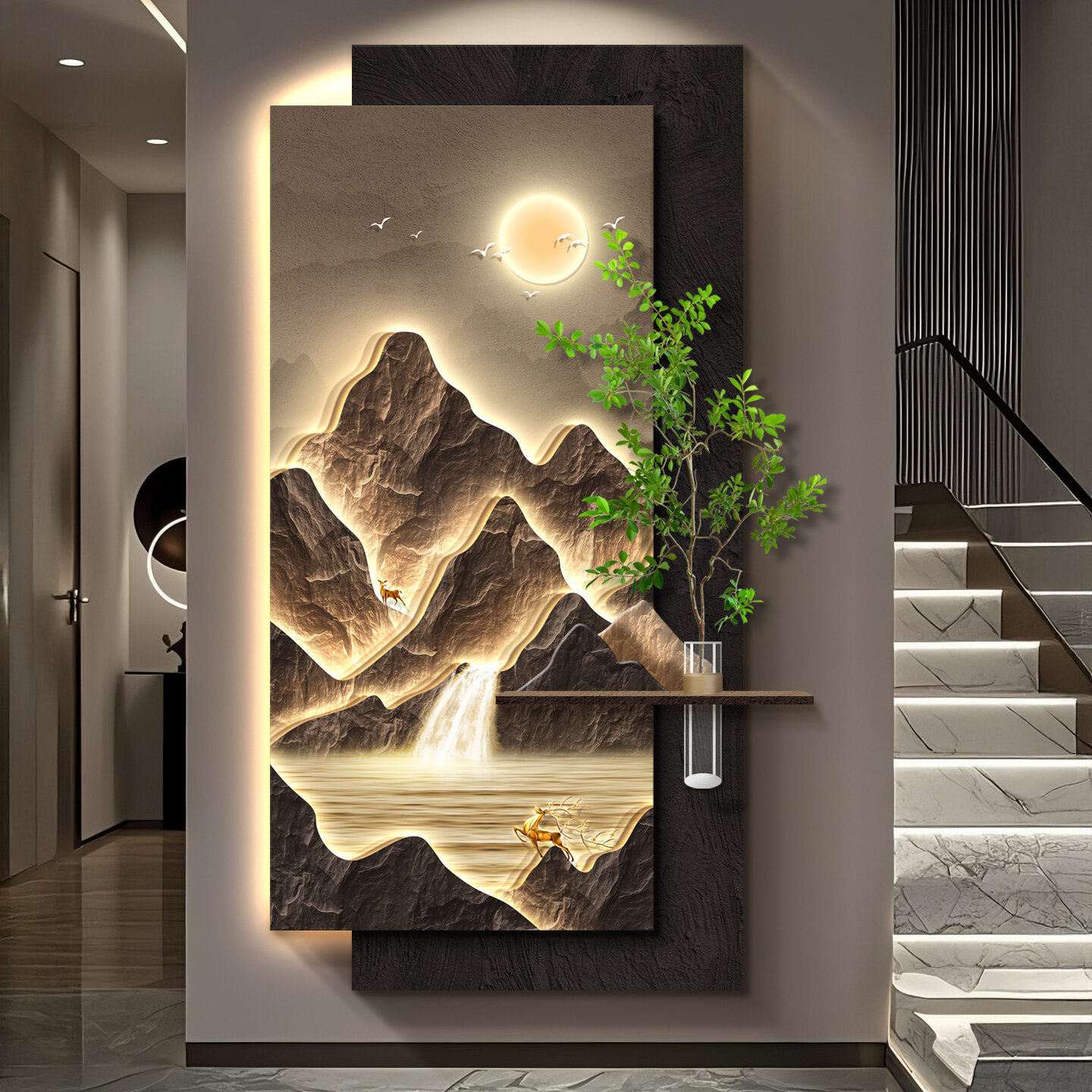 XIANGTUYIN | Vertical Corridor Wall Art High-end Mountain Landscape Painting ราคา 4,945 บาท*ส่งฟรี