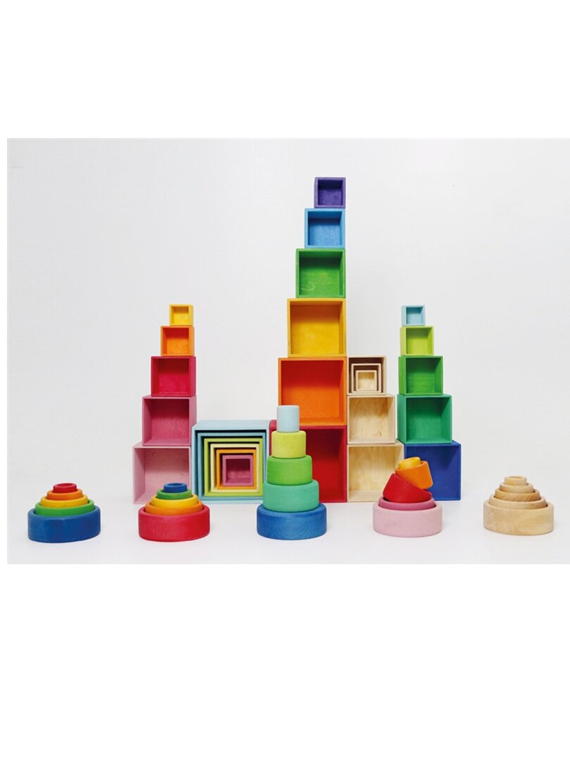 GRIMM | Rainbow Stacking Cups and Bowls Toy for 3+ Kids ราคา 4,761 บาท*ส่งฟรี