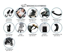 ภาพขนาดย่อของภาพหน้าปกสินค้าPRE-ORDER รุ่นใหม่ล่าสุด 2024 รถเข็นเด็ก BRONCO HYBRID PLUS G3 ขึ้นเครื่องบินได้ ของแถม 11 รายการ จากร้าน BRONCO OFFICIALS  บน Lazada ภาพที่ 2