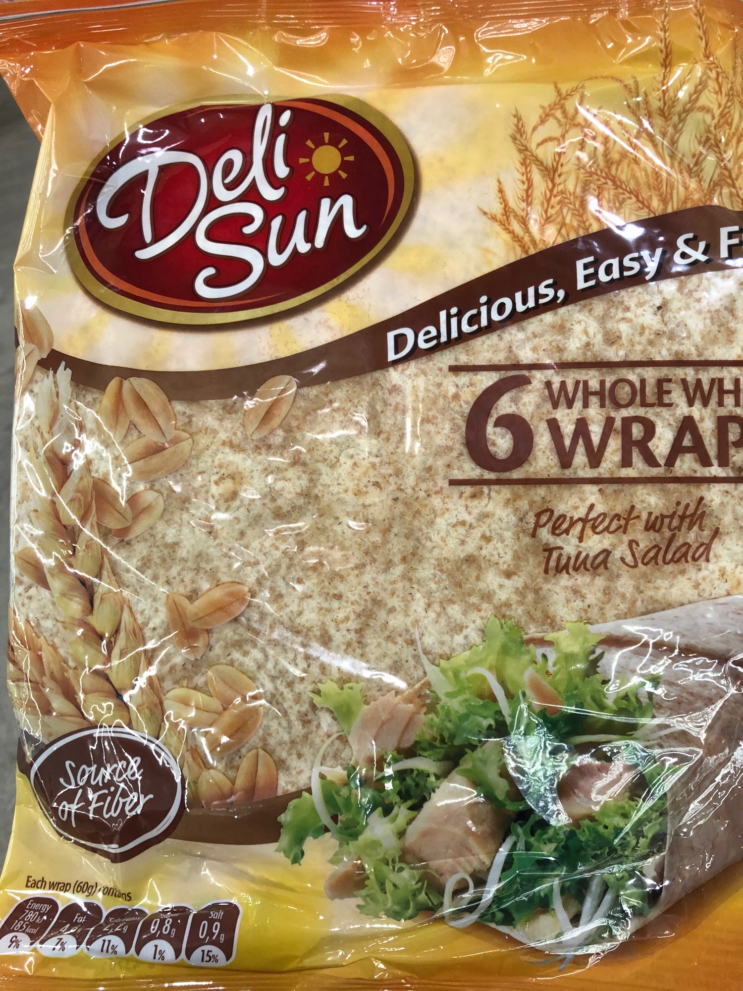 Deilsun Whole-wheat แผ่นแป้งตอริญ่า โฮลวีท 6 wraps