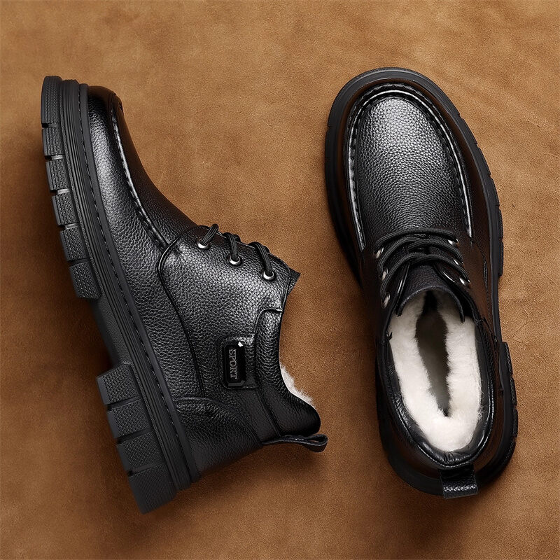 ASUOJIA | Warm Leather High Ankle Boots ราคา 8,259 บาท*ส่งฟรี