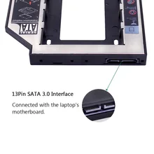 ภาพขนาดย่อของภาพหน้าปกสินค้าCHIPAL 2nd HDD Caddy 9.5mm SATA 3.0 2.5'' HD Hard Disk Drive Enclosure SSD Case Box For Laptop CD-ROM DVD-ROM Optical Bay จากร้าน winn store บน Lazada ภาพที่ 4