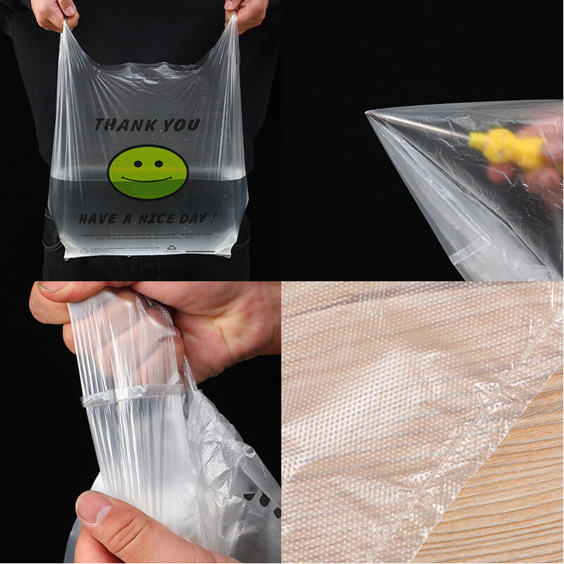 หน้ายิ้มถุงขยะในครัวถุงพลาสติกมือถือถุงซูเปอร์มาร์เก็ตถุง Truss ซูเปอร์มาร์เก็ตถุงพลาสติกถุงขยะในครัวเรือน ราคา  195 บาท*ส่งฟรี