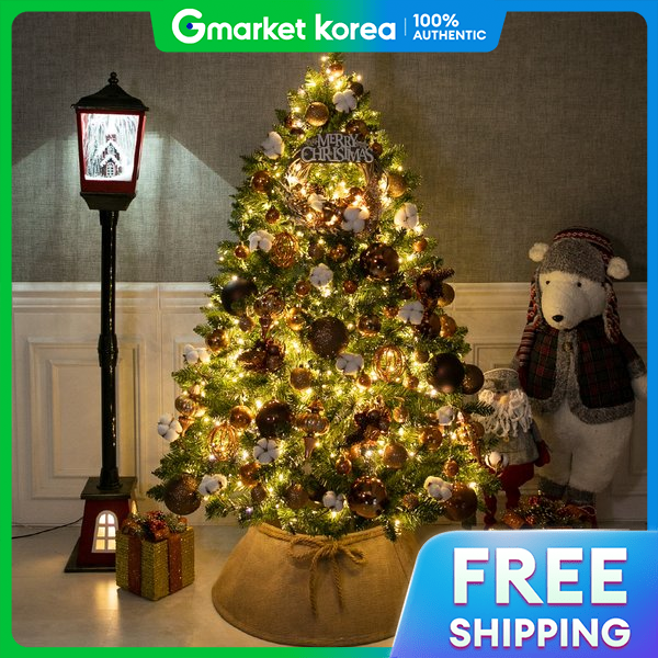 flowertree | Christmas Tree Decoration Full Set, Bronze Cotton Ball Douglas Fir Montana, 150cm (Double-Sided), ราคา 10,586 บาท*ส่งฟรี