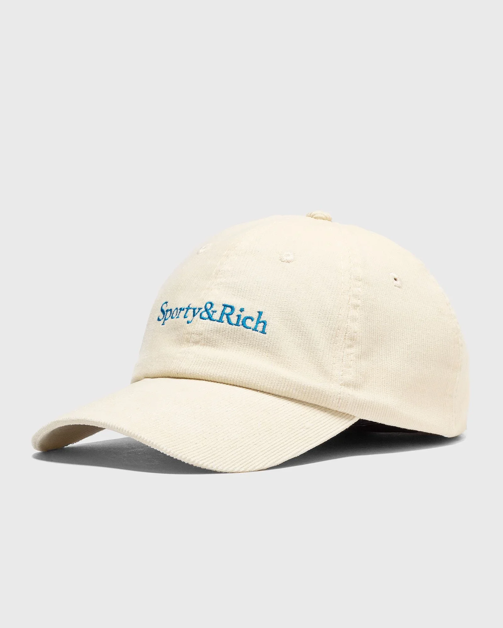 พร้อมส่ง Sporty & Rich - Serif Logo Corduroy Hat (Cream/Ocean